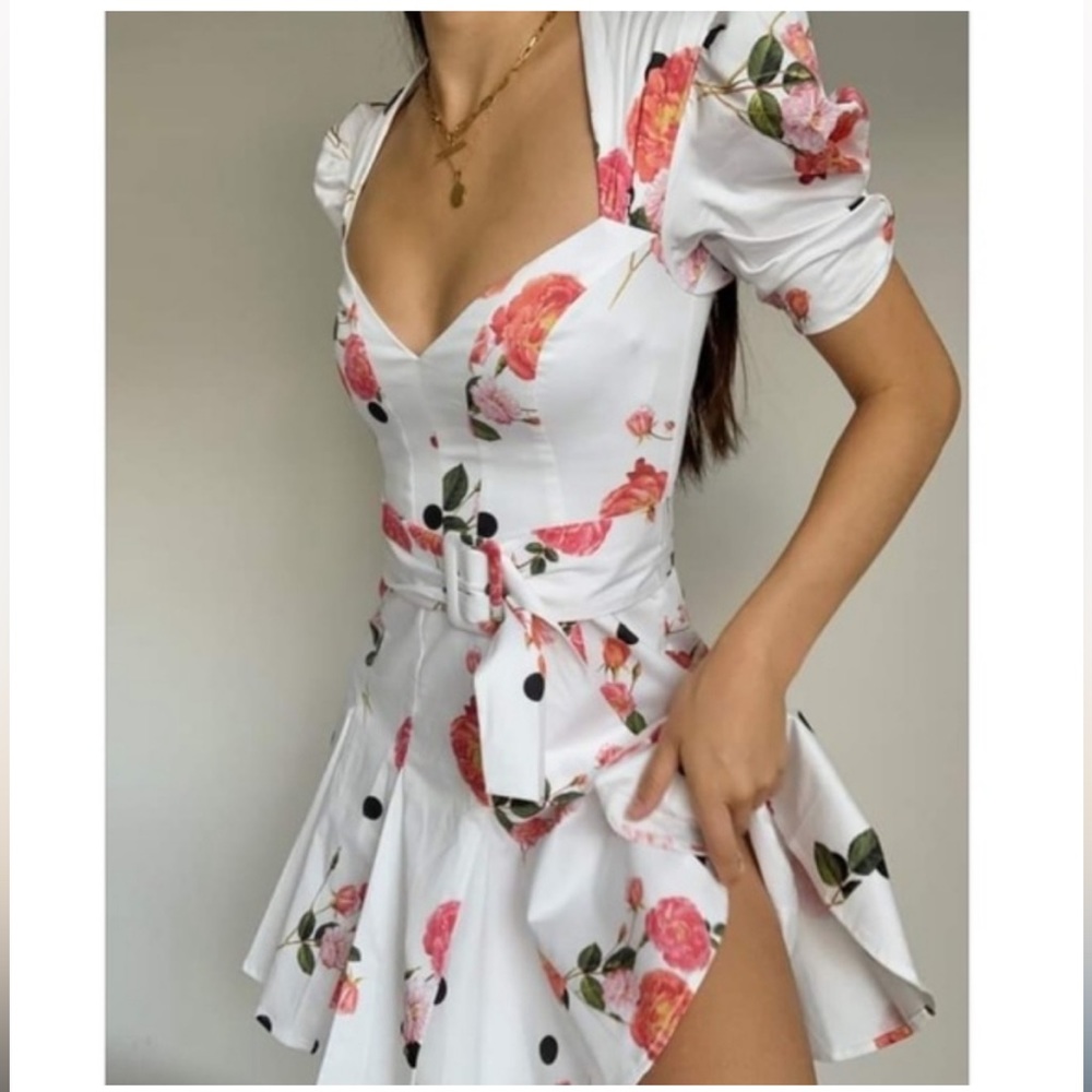 For Love & Lemons Belted Paloma Mini Dress - Picture 1 of 8